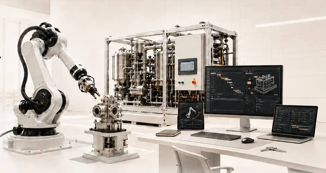 Industrial equipment, robotic automation, and connected operational dashboards
