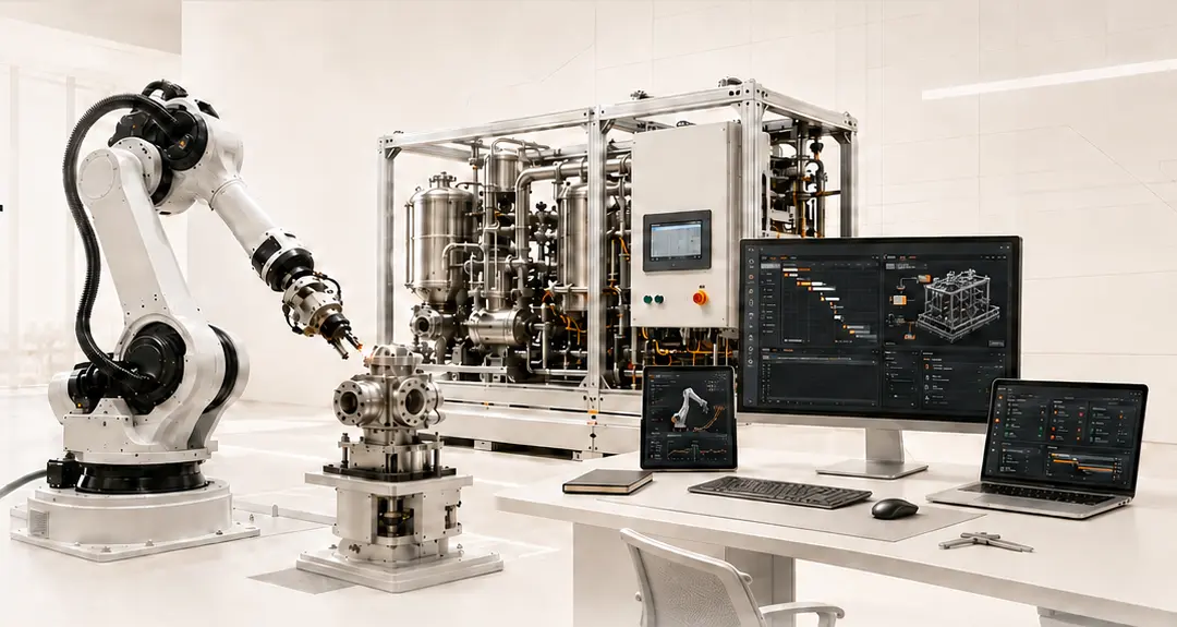 Industrial equipment, robotic automation, and connected operational dashboards